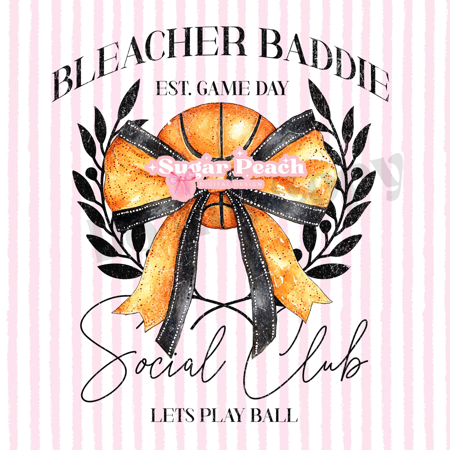 Bleacher Baddie Basketball Coquette PNG Download