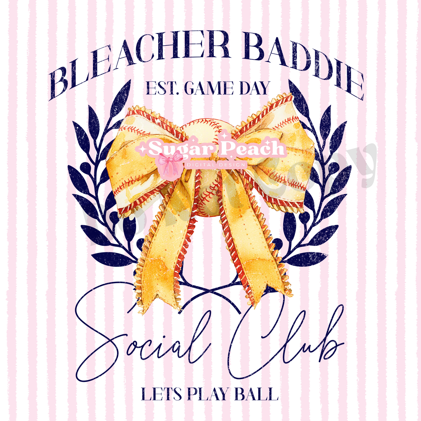 Bleacher Baddie Softball Coquette PNG Download