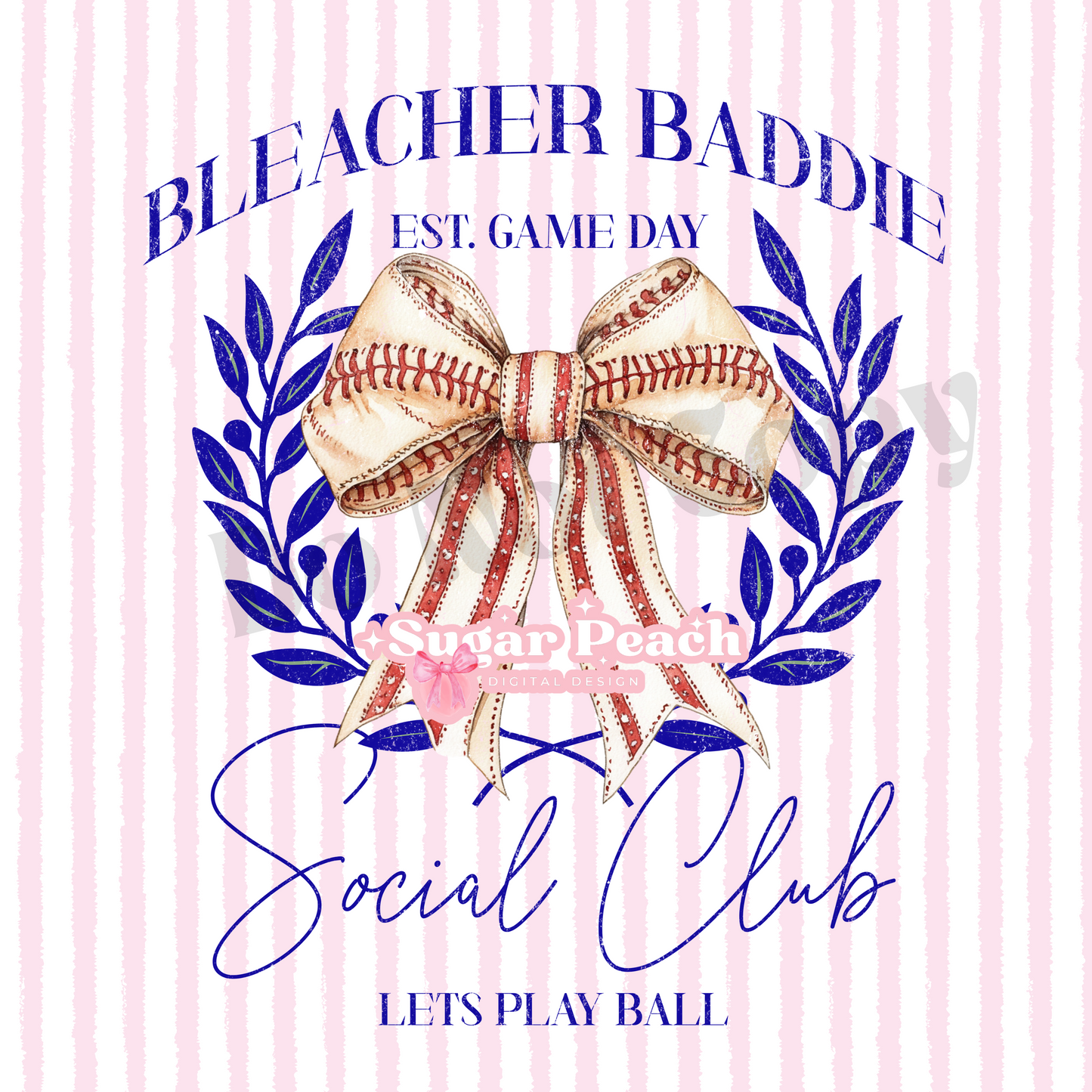 Bleacher Baddie Baseball Coquette PNG Download