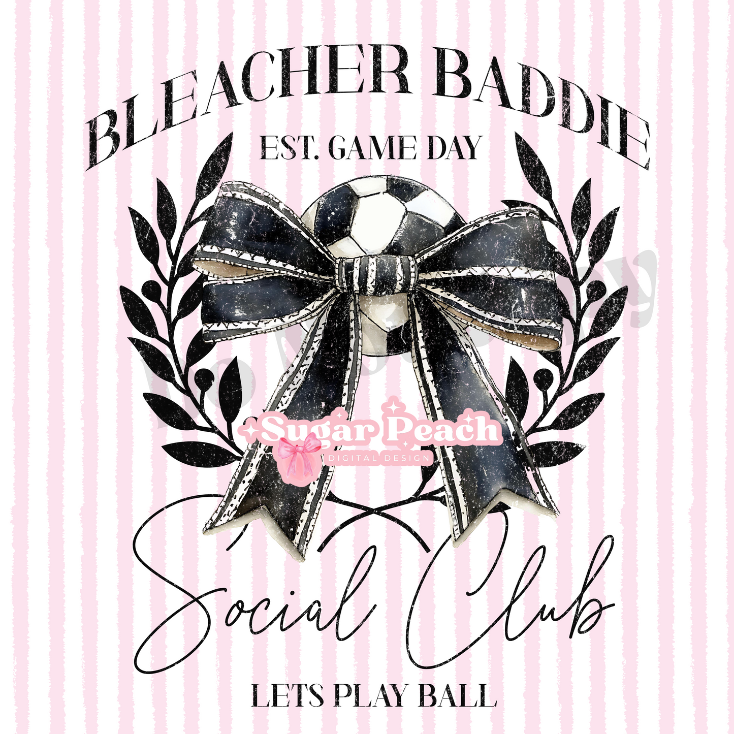 Bleacher Baddie Soccer Coquette PNG Download
